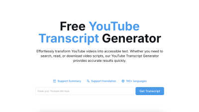 Free Youtube Transcript Generator - AI tool for AI Assistants