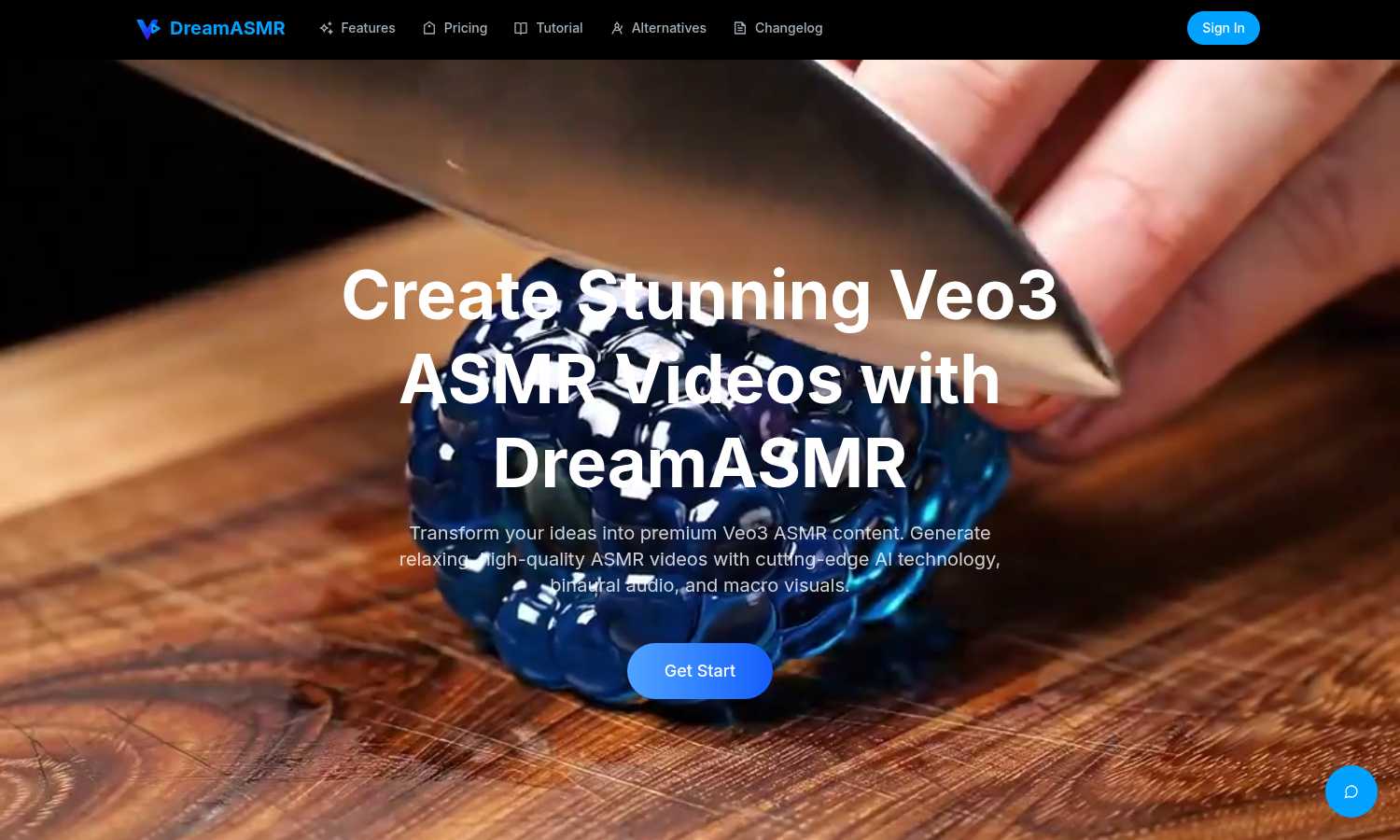 DreamASMR application interface and features