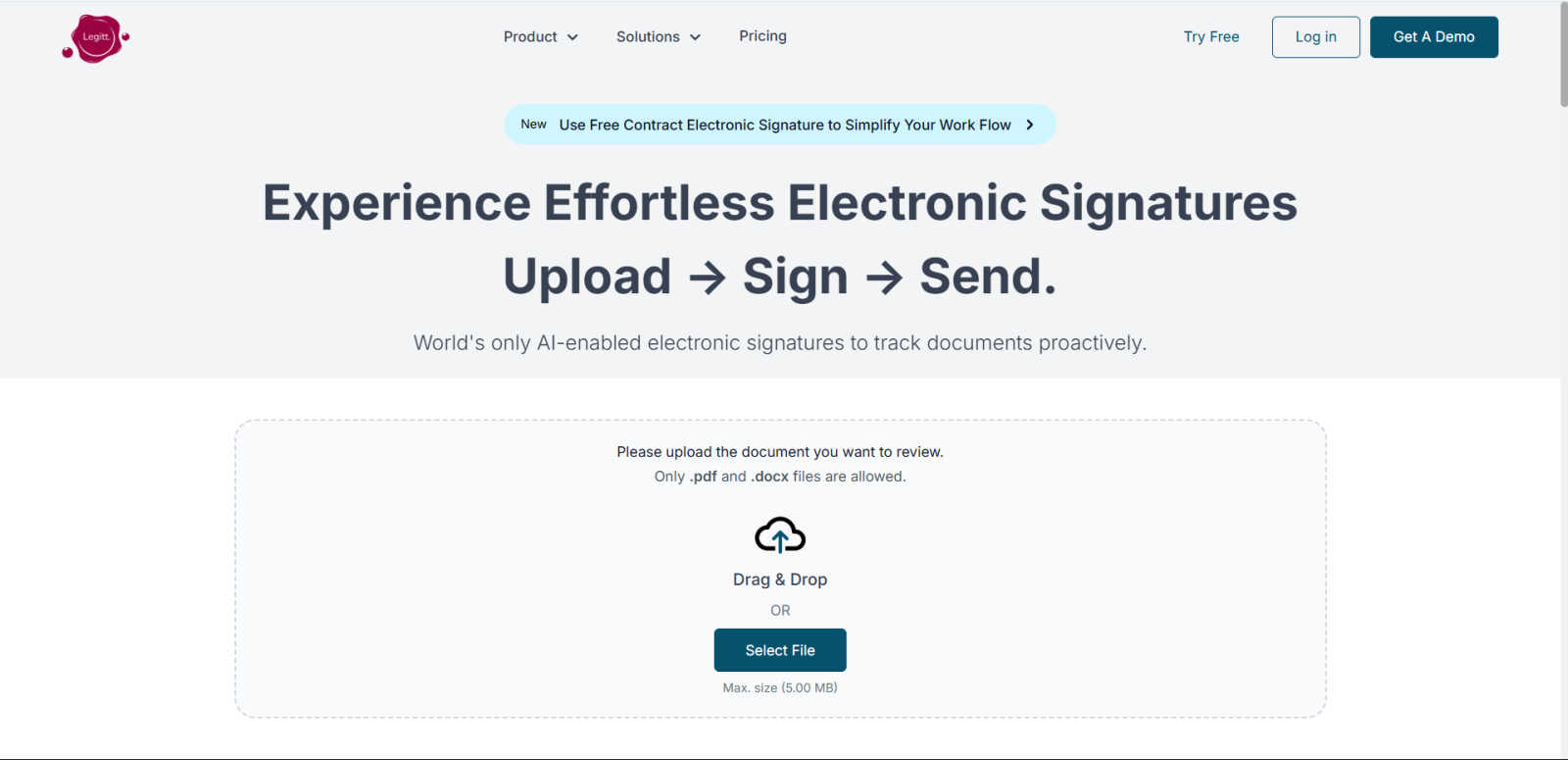 Legitt AI CLM Software  application interface and features