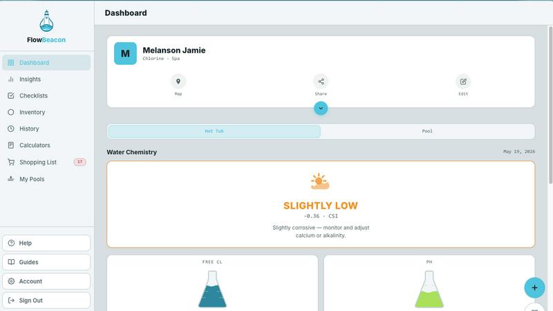 FlowBeacon application interface and features
