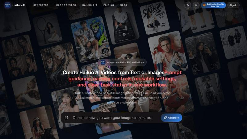 Hailuo AI application interface and features