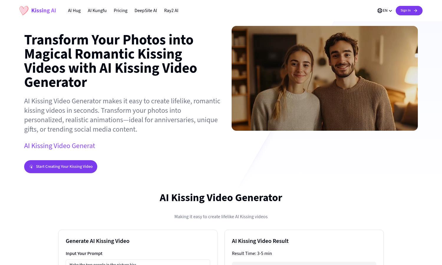 Kissing AI Website