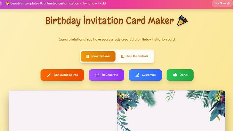 Birthday Card Maker | Make your Birthday Card application interface and features