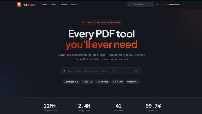 PDFs Studio application interface and features