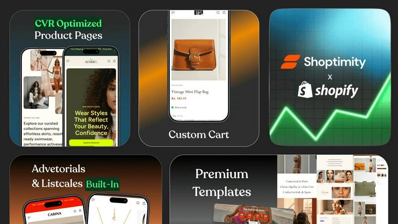Shoptimity application interface and features
